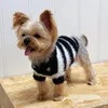 Dog Apparel Black White Strips Pullover Sweater Coat Winter Knitted Pet Clothes For Small Dogs Clothing Pups Jumper Jacket Yorkshire