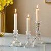 Candle Holders Glass Holder Nordic Romantic Candelabras Dining Table Centerpieces Accessories Transparent Crystal Candlestick Home Decor