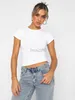 Dames t-shirt sexy T-stukken y2k short mouw t-shirt dames top ademende nylon gebreide strakke bodem shirt tops