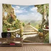 Tapisseries beaux paysages tapisserie européenne jardin de jardin vue vue murale accrochage hippie bohème esthétique décoration de la maison de la maison