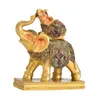 Figurines décoratines Éléphant Statue Résine Sculptures animales Feng Shui pour table de chevet de table de salon