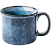 Tazze in ceramica vintage ceramica caffettiera americana cambio glassa imitazione a acqua smaltata tazza di grande capacità familiare