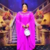 Stijlvolle Afrikaanse moeder Boubou geplooid Rhinestone Bead Decoration African Dress Woman Vrouwen Afrikaanse kleding 240506