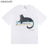 Rhude High End Designer T Shirts voor trendy voetbalster met dezelfde zwarte Panther -letter afdrukken Korte mouwen T -shirt voor mannen en vrouwenpaar High Street Half Sleeve