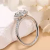 1ct Flashing Round Moissanite Ring 925 Sterling Silver Moissanite Diamond Ring for Women For Daily Wear and Gift For Engagement Wedding Size 5-11