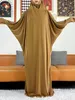 Ethnic Clothing New One Piece Ramadan Muslim Prayer Hijab Garment Women Casual Hooded Abaya Full Cover Long Slve Dress Islam Dubai Modest Robe T240510