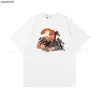 RHUDE High End Designer T-shirts para verão Novo Horse Sunset Print Trendy T-shirt High Street Mens e Mangas Curtas com Rótulos Originais 1: 1