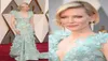 Nouveaux Oscars de luxe Cate Blanchett Celebrity Robes de tapis rouge Deep V Neck Sweep Train Pertes Fleurs Robes de soirée Long5924784