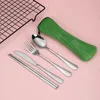 Couteau en acier inoxydable cuillère Set Étudiant Étudiant Portable Table Volisse Cake Dessert Fruit Forks Trave