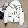 Kvinnor Down Parkas Stylish Casual Mens Coat Designer Jacket Kvinnor Italiensk lyxklänning Randig design Vinter förtjockad dike Drop Del Dhl81