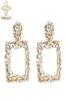 Boucles d'oreilles de la déclaration de luxe pour femmes Rignestone Big Crystal Geometric Drop Works Fashion Modren bijoux Sangle Chandelie9016395