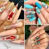 1 Box Luxury Shiny Diamond Nail Art Rhinestones Kit Glass Crystal Decorations Set 1pcs Pick Up Pen In Grids Box 21 Shapes 240510