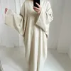 Abbigliamento etnico Modest Abaya Kimono Dubai Muslim Cardigan Abayas Women Casual Female Islam vestiti Linen Blend Oversize Coats T240510
