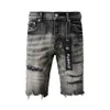 Purple Designer Mens Jeans Shorts Hip Hop Casual Short Knee Lenght Jean Clothing 29-40 Size High Quality Shorts Denim Jeanspants