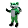 2025 Personnalisation Green Raccoon Mascot Costume Performance Fun Tost Funfit Party Party Halloween Outdoor tenue costume Festival Robe Adult Taille