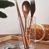 Ensembles de vaisselle à fourgons à fourchette à fourchette de fourchette portable Couvriers en bois de voyage
