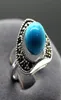 13x15 mm vintage 6 mm bleu turquoises marcasite 925 Taille d'anneau en argent sterling 7 8 96264902