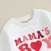 Kledingsets Peuter Baby Boy Valentijnsdag Outfit Mamas Print Pullover Shirts Red Pants Spring Leuke outfits