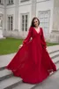 Robes de fête Jamerary Mariffon Red Robe Femme Spring Automne Automne Lantern Lantern Long Long Line