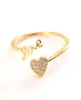 Femme Amour Anneaux Belle 24 K CT Fine Solid Gold GF CZ CZ STONES RING AIGNABLE OUVRIR LE MILLE BILLESS CEUR SOR SOREED1544072