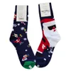 Chaussettes masculines chaussettes heureuses à mi-longueur quatre saisons pour femmes chaussettes en cuir carton de Noël chaussettes de Noël personnalisées.