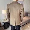 Costumes pour hommes Summer Modal Line Blazer Jacket Single Button Vent Casual Slim Fit Fin Magin Mabrement de haute qualité Solide Solide Clothes Homme