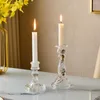 Candle Holders Glass Holder Nordic Romantic Candelabras Dining Table Centerpieces Accessories Transparent Crystal Candlestick Home Decor