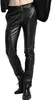 Men's Pants Mens tight fitting straight leg tapered PU synthetic leather motorcycle and bicycle pantsL2405