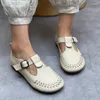 Scarpe casual cowhide fatte a mano vecchie donne piatte retrò vera pelle per gli anziani sani e comodi