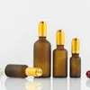 Bouteilles de rangement 5 ml-100 ml vide en verre amber gisette à huile essentielle à huile essentielle Pipette liquide Rechargeable Applicateur de voyage