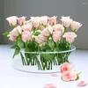 Bouteilles en acrylique floral Piece de fleur Vase Clear Arranger Transparent Center Pieces pour la maison