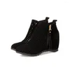 Boots Summer Women Ankle Botas Breathable Hidden Wedges Cutout Ladies Dress Casual Shoes Black Size 9