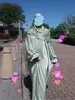 Ubranie etniczne dopasowanie 100 kg mody Puff Slve luźne muzułmańskie abayas miękki szat mułmane abaya elegancka jedwabista muzułmańska arabska nabożeństwo ubrania T240510