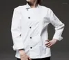 Camicia a maniche lunghe bianche nera El ristorante giacca da chef uniforme culinaria bistrot bar cafe hospitality work indossa b7417893017