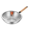 Cookware Sets 30cm Titanium Chinese Wok Cooker Restaurant Cooking Pot Set