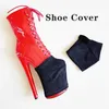 Sko Cover Pole Dance Shoes Protective Cover High Heels 20 cm Waterproof Platform 10cm Suede Material Stark slitbeständig