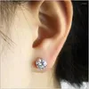 Orecchini per borchie Vecalon Classic 4 Earring 3CT Sona Zircon 925 Sterling Silver Party Wedding for Women Fashion Jewelry