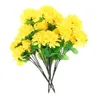 Decoratieve bloemen 4 Bundel kunstmatige boeket begraafplaats chrysanthemum decor decoraties voor ernstige zijden doek offer nep grafsteen