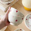 Piatti a forma di cuore piatto di riso insalata insalata set di tazze da caffè giapponese adorano stoviglie in ceramica regalo calda per mensile San Valentino