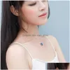 Colliers pendants Thaya 55cm Collier Aurora Halo Crystal Gemstone S925 Sier Scale Light for Women Elegant Jewelry Gift Q0531 Drop d dhnth