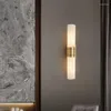 Wall Lamp Long Bedside Sconce Home Decoration Background Light Fixture Gold Black Natural Marble For Bedroom Living Room