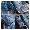 Street Mens Denim Salt-Hip-Hop Street Abbigliamento Street Jeans Cracked Set completo Pants Cargo Ship Fashion Cargo 240510