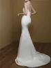 Superbes perles de sirène robes de mariée de luxe robes de mariée sexy ouverte arrière licou réception de mariée