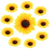 Kwiaty dekoracyjne 10 szt. Symulowane naklejki na torebkę słonecznika Kwiatowe aplikacje do plecaków mini ubrania rzemiosło sztuczne