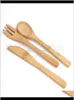 Posate set di stoviglie da tavolo 16 cm Natural Bamboo Cenate FORCHI FORCHI