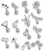 1pc Steel Crystal Flower Lage Helix Orelha Ear Stud Tragus Barbell Piercing Labret Lip Rings Sexy Charmant bijoux 16G9212962