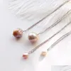 Подвесные ожерелья Lii ji Real Pearl 925 Sier Sier Chain Choker Collece Natural Freshwater Jewelry Pired для женщин Q0531 DHES5