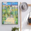 Claude Monet Canvas Wandkunst - Der Künstlergarten im Vheuil -Poster - Kunstdruck - Ölmalerei Reproduktion - Naturbilder kühles Wanddekor für Wohnzimmer Schlafzimmer