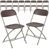 Tapijten serie plastic vouwstoel - bruin 10 pack 650 pond gewicht capaciteit comfortabel evenement stoel -lichtgewicht