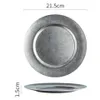 Assiettes de vaisselle American Restaurant Old Frosted Silver Vintage 304 Assiette en acier inoxydable Dîner plat rond 260b